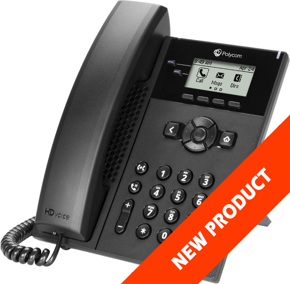 Poly VVX 150 2-line Desktop Business IP Phone (openSIP, dual 10/100 Ethernet ports)